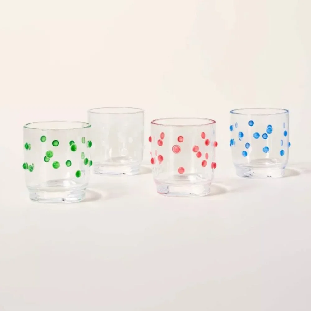 10.14oz 4pc Polka Dot Acrylic Lowball Drinkware Set kate spade new york x Target